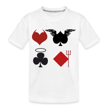 Cartes à jouer Poker Ange Diable cadeau - T-shirt bio Premium Enfant - blanc - Devant