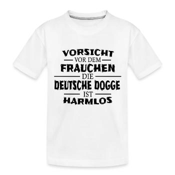 Deutsche Dogge Hunde Shirt Geschenk - Kinder Premium Bio T-Shirt - Weiß - Vorne