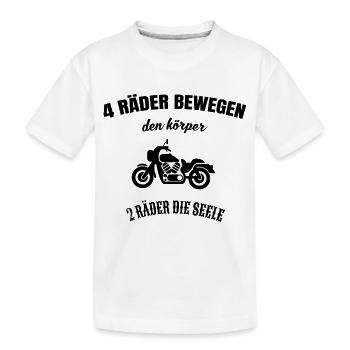 Motorrad - 2 Räder bewegen die Seele - Kinder Premium Bio T-Shirt - Weiß - Vorne