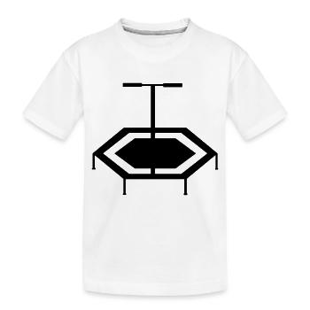 jumping trampoline girl jumping jump gift - Kids' Premium Organic T-Shirt - white - Front