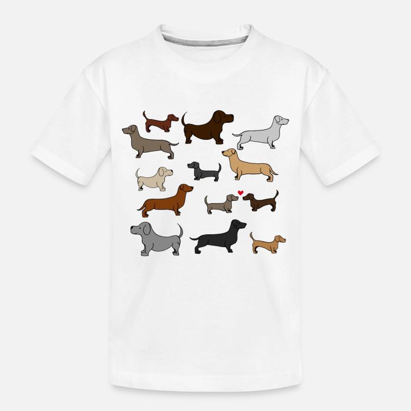 super mignon teckel , idée cadeau - T-shirt bio Premium Enfant - blanc