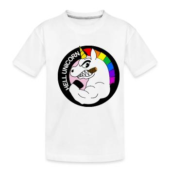 hell unicorn - Kids' Premium Organic T-Shirt - white - Front