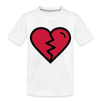 Broken heart, heartache, unhappy in love - Kids' Premium Organic T-Shirt - white - Front
