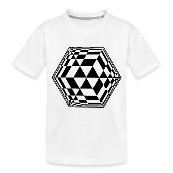 Würfel - Kinder Premium Bio T-Shirt - Weiß - Vorne