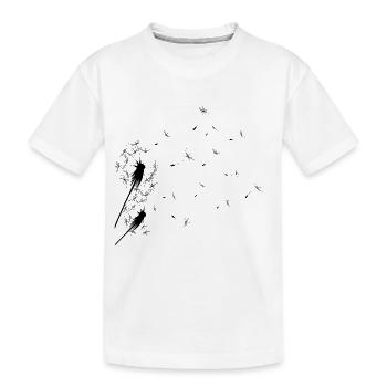 Pusteblumen Design - Kinder Premium Bio T-Shirt - Weiß - Vorne