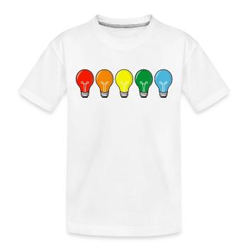 farbige Glühbirnen - Kinder Premium Bio T-Shirt - Weiß - Vorne