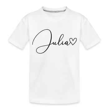 Julia Last Name First Name Girl - Kids' Premium Organic T-Shirt - white - Front