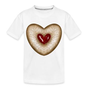 Weihnachtsplätzchen, Keks, Marmeladenherz - Kinder Premium Bio T-Shirt - Weiß - Vorne