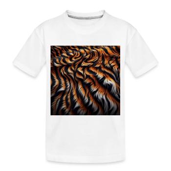 Tiger Muster Realistisch Muster Fell Raubkatze - Kinder Premium Bio T-Shirt - Weiß - Vorne