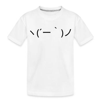 Émote Détendue ヽ( ́ー')ノ Kaomoji insouciant - T-shirt bio Premium Enfant - blanc - Devant