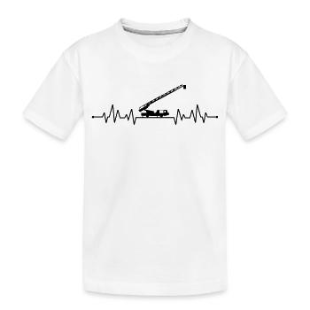 Herzschlag feuerwehr Drehleiter - Kinder Premium Bio T-Shirt - Weiß - Vorne