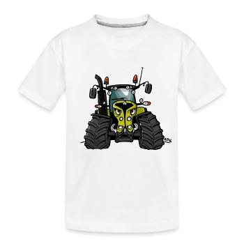 0300 tracteur vert clair - T-shirt bio Premium Enfant - blanc - Devant