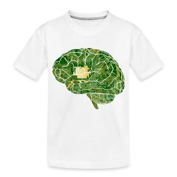 Cerveau - puce informatique - puce - ordinateur - T-shirt bio Premium Enfant - blanc - Devant