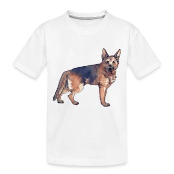 German shepherd dog - Kids' Premium Organic T-Shirt - white - Front
