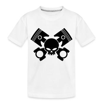 pistons - rods and skull - Kids' Premium Organic T-Shirt - white - Front
