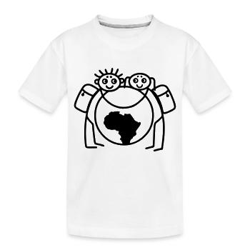 Mit Rucksack um die Welt - Kinder Premium Bio T-Shirt - Weiß - Vorne