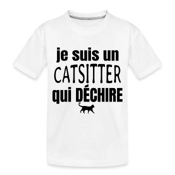 catsitter qui déchire - T-shirt bio Premium Enfant - blanc - Devant