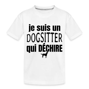 dogsitter qui déchire - T-shirt bio Premium Enfant - blanc - Devant