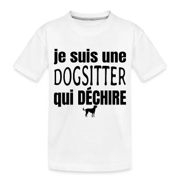 dogsitter qui déchire - T-shirt bio Premium Enfant - blanc - Devant