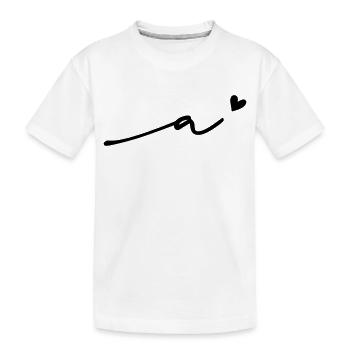 Buchstabe a Schreibschrift - Kinder Premium Bio T-Shirt - Weiß - Vorne