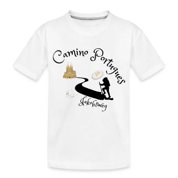 Jakobsweg - Camino Portugues - Kinder Premium Bio T-Shirt - Weiß - Vorne