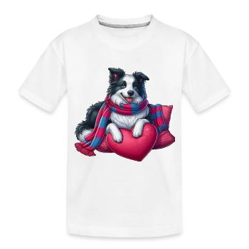 Border Collie - Kids' Premium Organic T-Shirt - white - Front