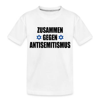 zusammen gegen antisemitismus - Kinder Premium Bio T-Shirt - Weiß - Vorne