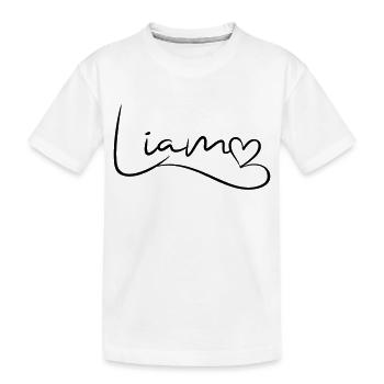 Liam Nom Prénom Coeur Décor - T-shirt bio Premium Enfant - blanc - Devant