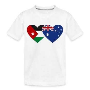 Drapeau de la Jordanie de l’Australie Coeur - T-shirt bio Premium Enfant - blanc - Devant