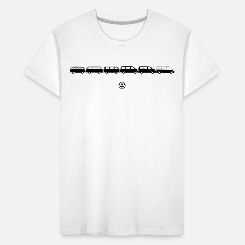 Volkswagen VW Camper Evolution With Logo In Black Kids' Premium Organic T-Shirt