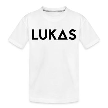 Vorname Lukas - Kinder Premium Bio T-Shirt - Weiß - Vorne
