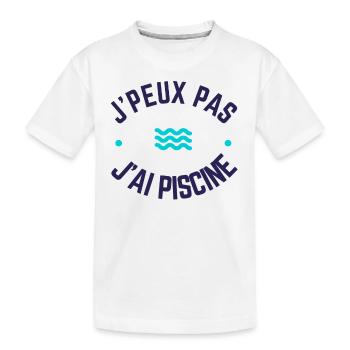 J'peux pas j'ai piscine - T-shirt bio Premium Enfant - blanc - Devant