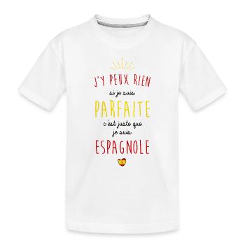 Je suis espagnole - T-shirt bio Premium Enfant - blanc - Devant