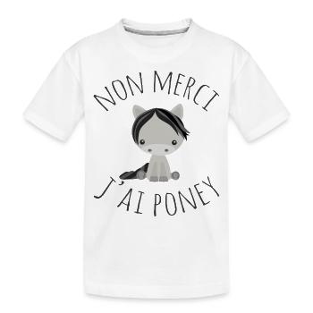 Non merci j'ai poney - T-shirt bio Premium Enfant - blanc - Devant