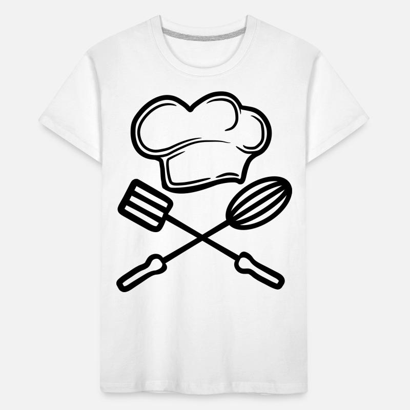 stirrer turner 2 emblem chef hat hat chef ko Kids' Premium Organic T-Shirt