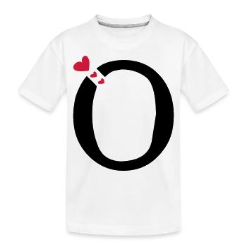 Capital lettre O avec des coeurs - T-shirt bio Premium Enfant - blanc - Devant