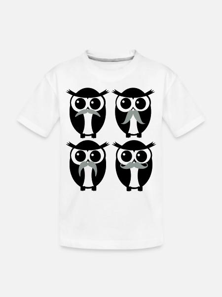 moustache owl - T-shirt bio Premium Enfant - blanc