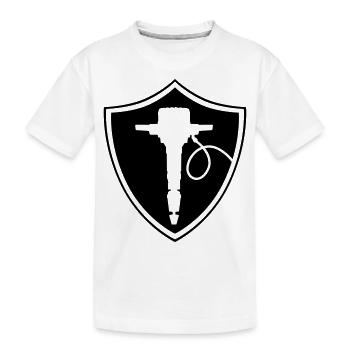 presslufthammer_schild - Kinder Premium Bio T-Shirt - Weiß - Vorne