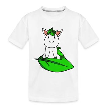 Bio Öko Einhorn - Kinder Premium Bio T-Shirt - Weiß - Vorne