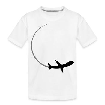 courbe logo cercle rond ligne avion avion mouche p - T-shirt bio Premium Enfant - blanc - Devant
