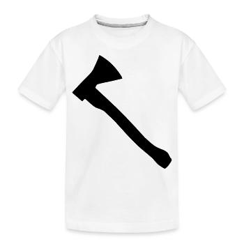 axt silhouette - Kinder Premium Bio T-Shirt - Weiß - Vorne