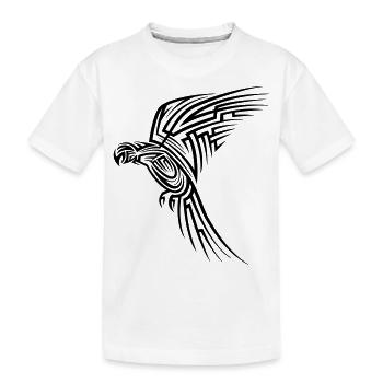 Papagai Tribal Tattoo - Kinder Premium Bio T-Shirt - Weiß - Vorne