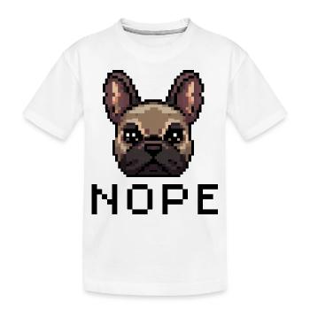 Nope French Bulldog Funny Dog Frenchie Pixel Art - Kids' Premium Organic T-Shirt - white - Front