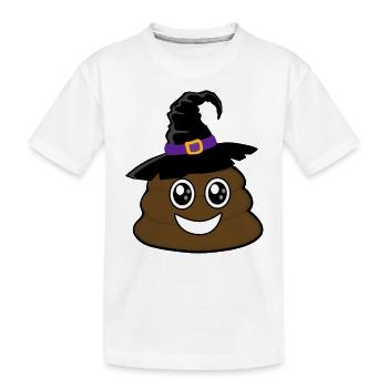 Süße Poop d Halloween Sorcerere - Kinder Premium Bio T-Shirt - Weiß - Vorne
