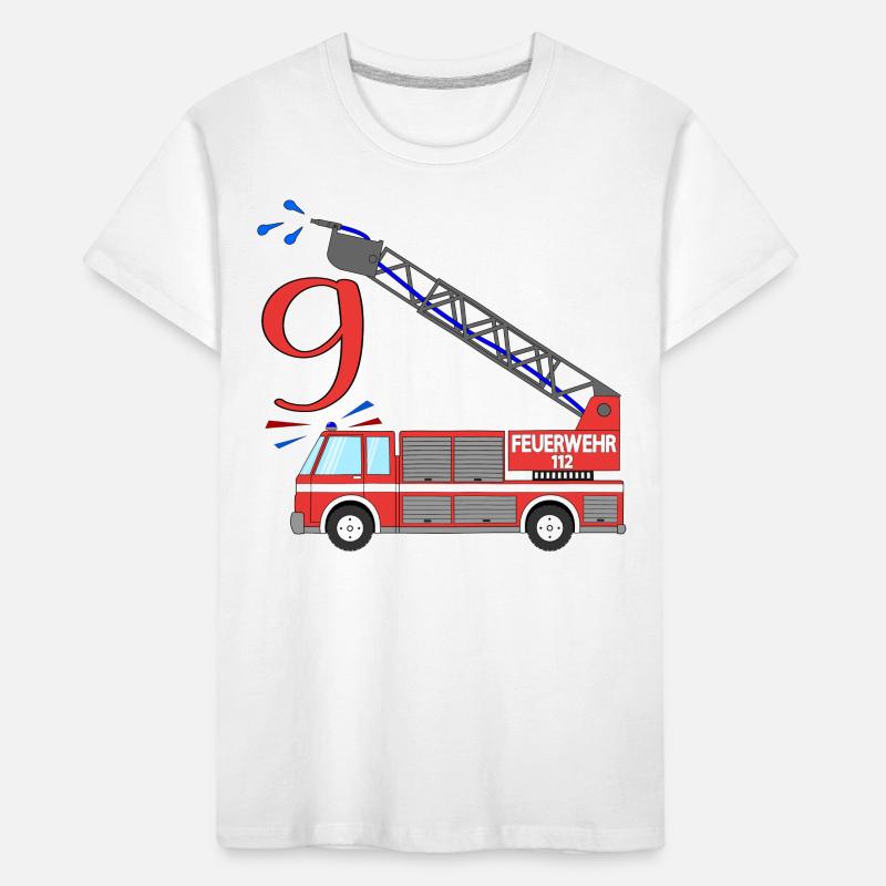 Fire engine 9th birthday Kids' Premium Organic T-Shirt