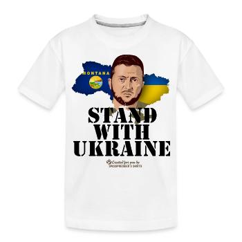 Ukraine Montana Design - Kinder Premium Bio T-Shirt - Weiß - Vorne
