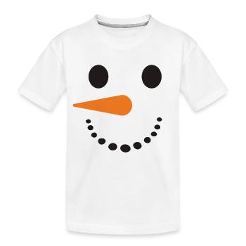 Schneemann Gesicht - Kinder Premium Bio T-Shirt - Weiß - Vorne