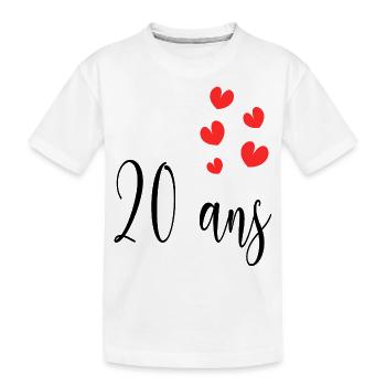 20 ANS. 20e ANNIVERSAIRE. ANNIVERSAIRE 20 ANS. 20 - T-shirt bio Premium Enfant - blanc - Devant