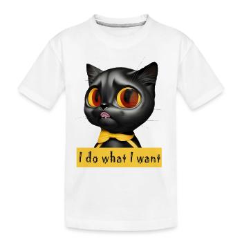 IdoWhatIwant Cat - T-shirt bio Premium Enfant - blanc - Devant