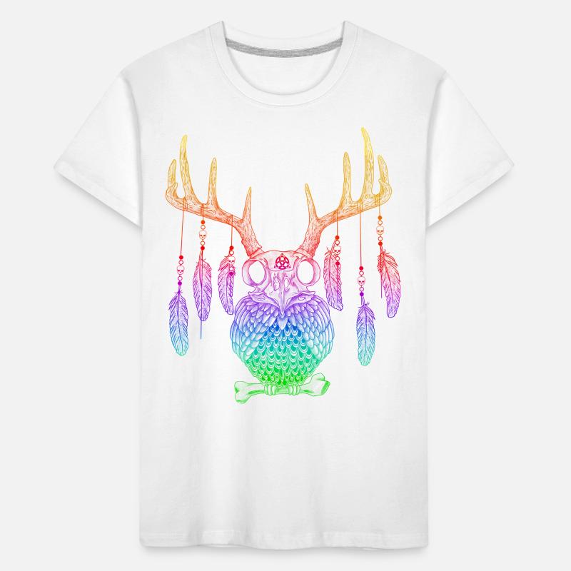 Boho Hirscheule Regenbogenfarben Kinder Premium Bio T-Shirt